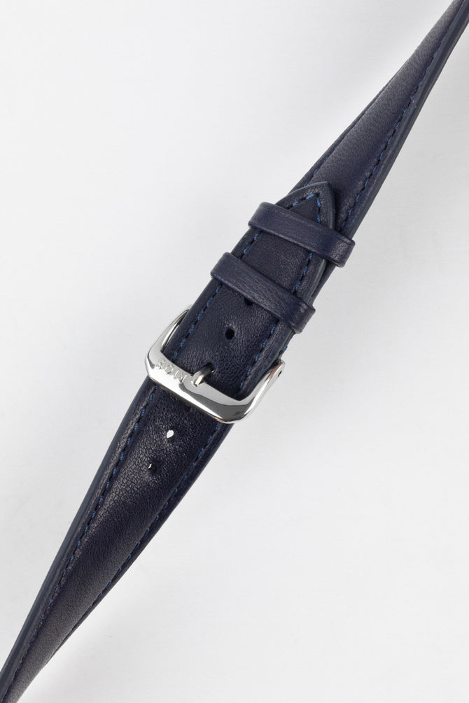 Image of RIOS1931 Merino Leather Watch Strap twisted to show its flexibility and durability