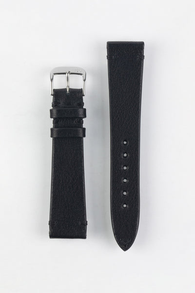 RIOS1931 MITTENWALD Retro Organic Leather Watch Strap in BLACK