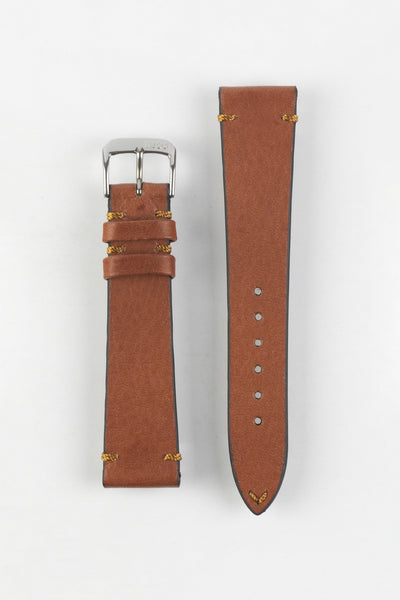 RIOS1931 MITTENWALD Retro Organic Leather Watch Strap in COGNAC