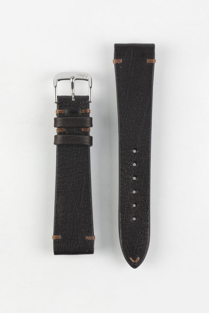 RIOS1931 MITTENWALD Retro Organic Leather Watch Strap in MOCHA