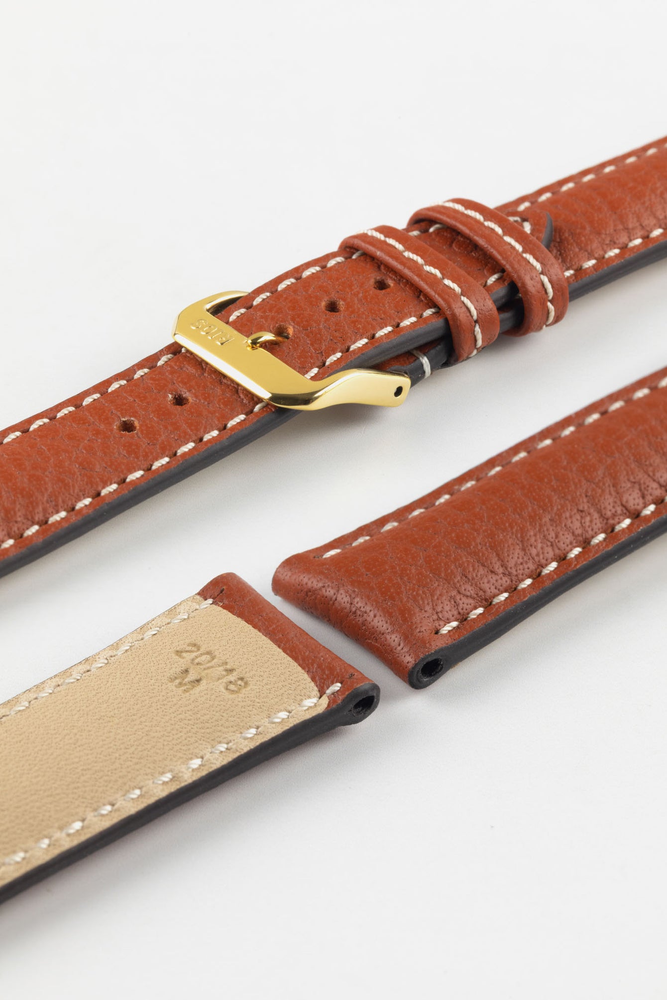 RIOS1931 MONTANA Buffalo Watch Strap in COGNAC
