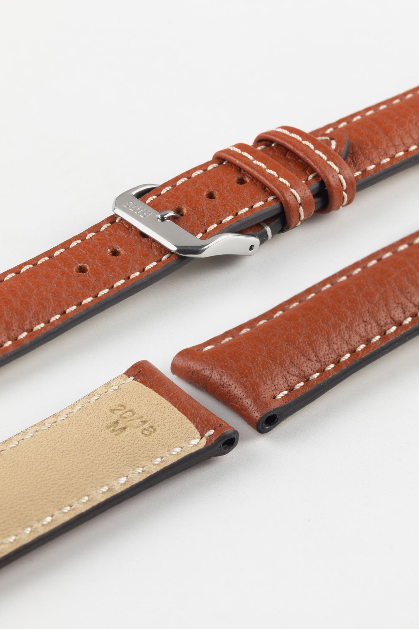 RIOS1931 MONTANA Buffalo Watch Strap in COGNAC