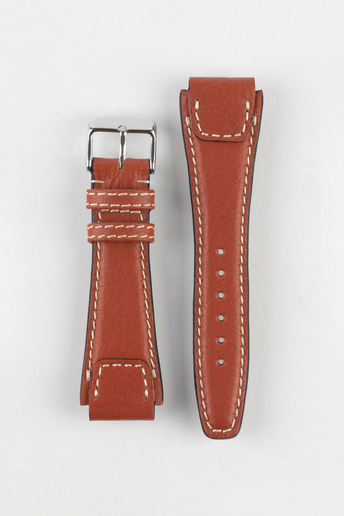 RIOS1931 NATURE Genuine Buffalo Leather Watch Strap in COGNAC