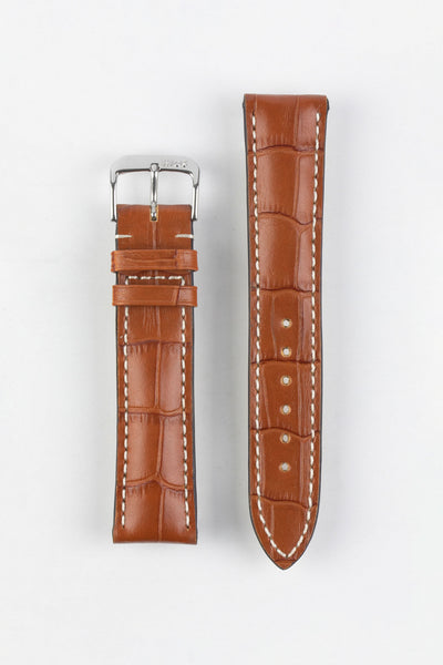 RIOS1931 NEW ORLEANS Alligator-Embossed Leather Watch Strap in COGNAC