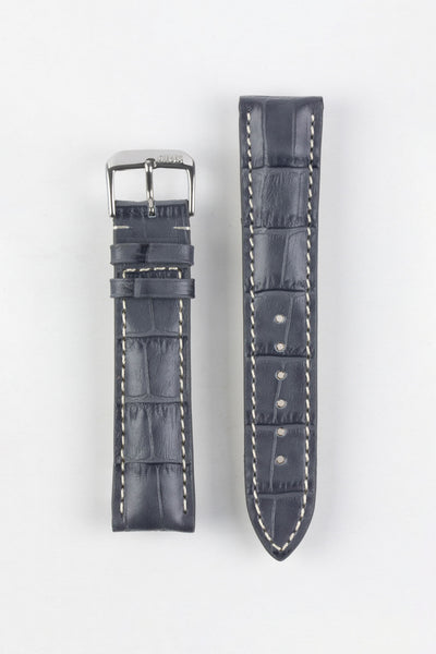 RIOS1931 NEW ORLEANS Alligator-Embossed Leather Watch Strap in STONE GREY