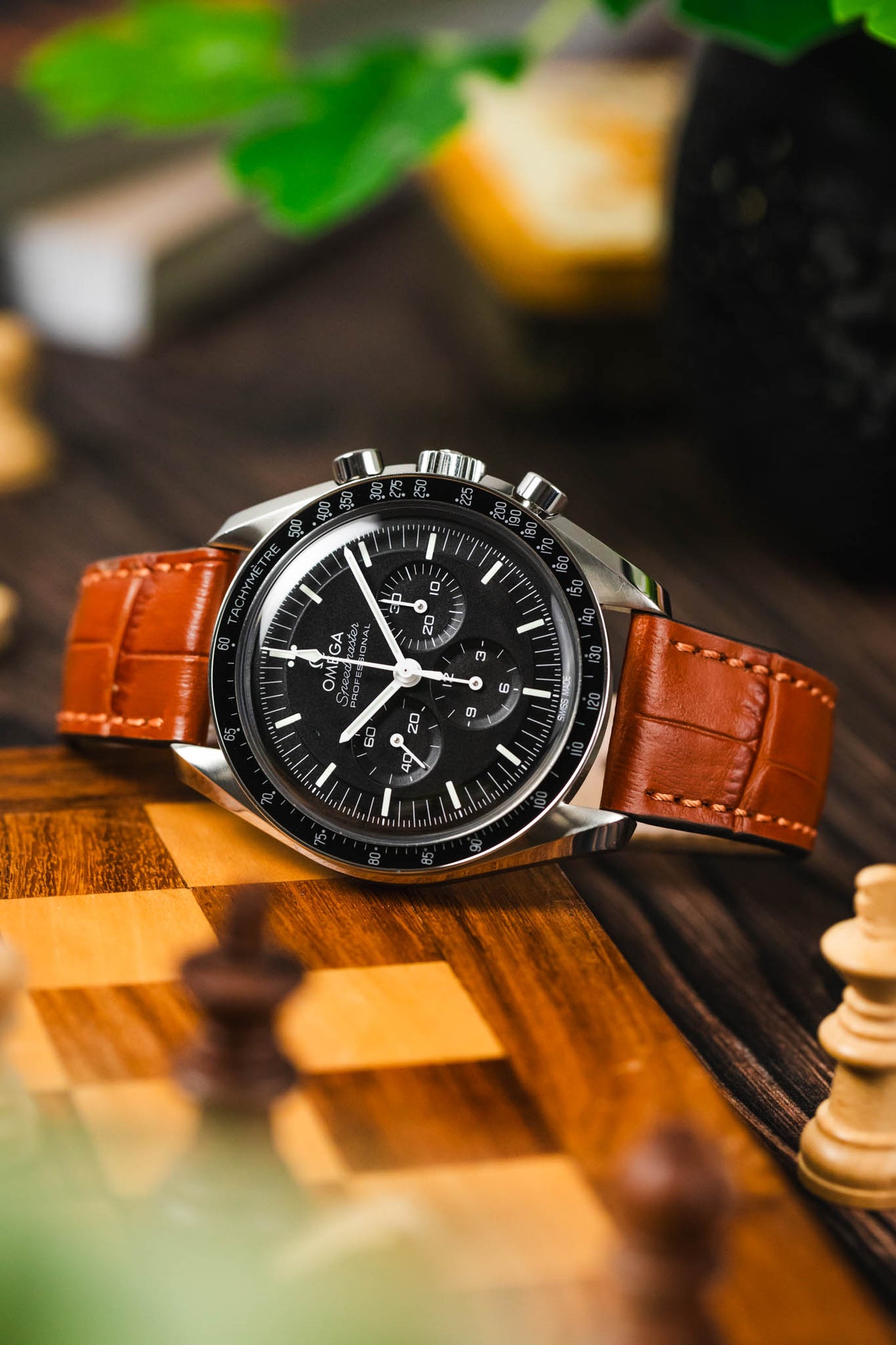 RIOS1931 ORLANDO Alligator-Embossed Leather Watch Strap in COGNAC