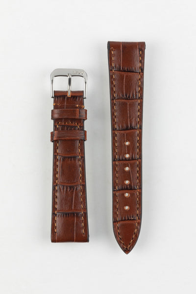 RIOS1931 ORLANDO Alligator-Embossed Leather Watch Strap in MAHOGANY