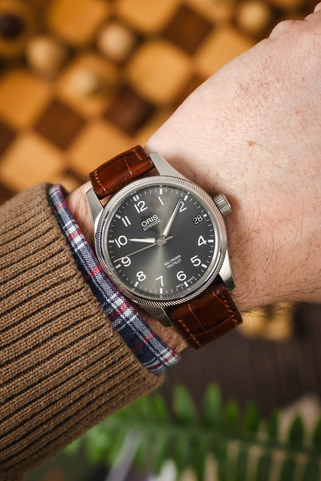 RIOS1931 ORLANDO Alligator-Embossed Leather Watch Strap in MAHOGANY