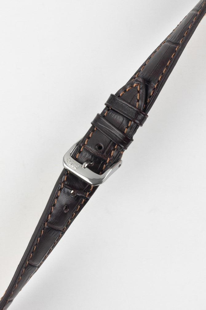 RIOS1931 ORLANDO Alligator-Embossed Leather Watch Strap in MOCHA