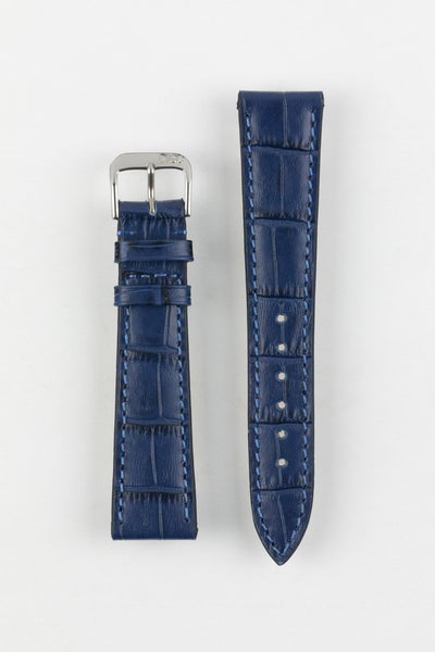 RIOS1931 ORLANDO Alligator-Embossed Leather Watch Strap in NAVY BLUE