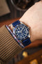 RIOS1931 ORLANDO Alligator-Embossed Leather Watch Strap in NAVY BLUE