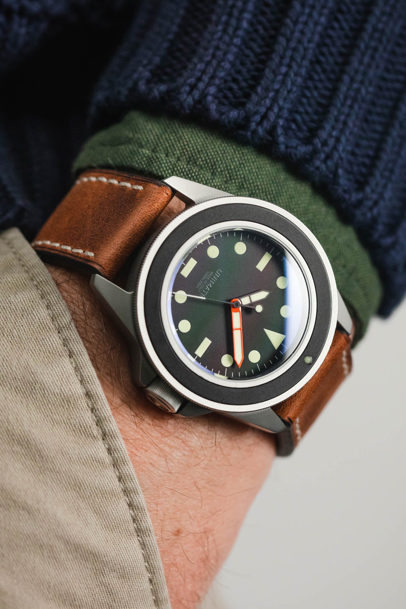 Fluco Racing Rally Horlogebandje, 22 mm, vintage, rundleer