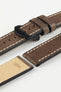 RIOS1931 OXFORD Flat-Padded Vintage Leather Watch Strap in MOCHA