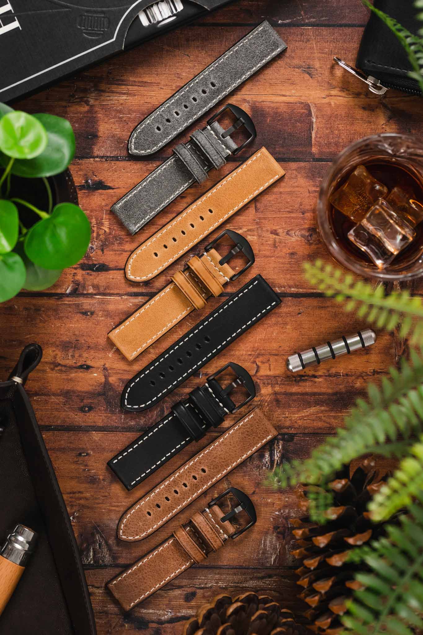 RIOS1931 Oxford Vintage Watch Strap in COGNAC | WatchObsession