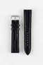 RIOS1931 PRESTIGE Genuine Alligator Flank Watch Strap in BLACK