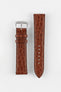 RIOS1931 PRESTIGE Genuine Alligator Flank Watch Strap in MAHOGANY