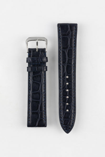 RIOS1931 PRESTIGE Genuine Alligator Flank Watch Strap in OCEAN BLUE