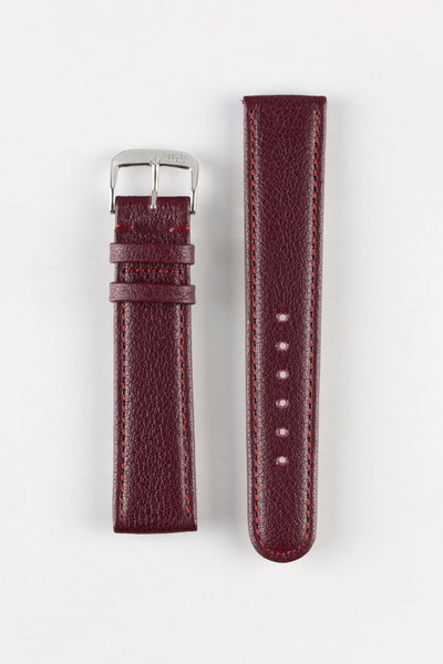 RIOS1931 TEXAS Genuine Buffalo Leather Watch Strap in BURGUNDY