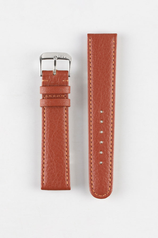 RIOS1931 TEXAS Genuine Buffalo Leather Watch Strap in COGNAC