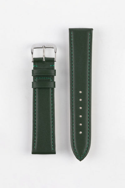 RIOS1931 TOSCANA Square-Padded Calfskin Leather Watch Strap in FOREST GREEN