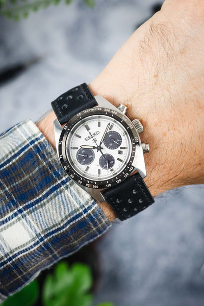 RIOS1931 UFA Perforated Watch Strap in BLACK