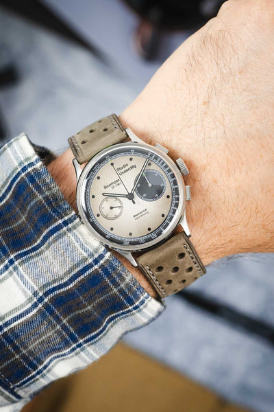 RIOS1931 UFA Perforated Watch Strap in GREY