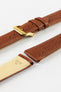 RIOS1931 Organic Leather Certified Watch Strap with gold buckle, showing underside and Lug Holes