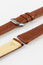 Cognac Brown Watch strap with Silver buckle showing the RIOS1931 Logo embossed on pin buckle