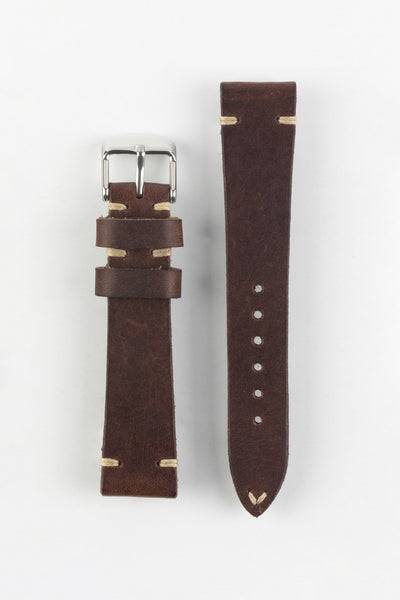 RIOS1931 WATTS Vintage Leather Watch Strap in MOCHA