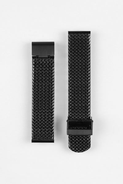 Staib SOC 2910 Stainless Steel Polonaise Mesh Watch Bracelet - BLACK