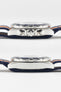 Side profile of the TAG Heuer Formula 1 Gulf Edition chronograph with a blue, white, and orange NATO strap displayed on a white background.