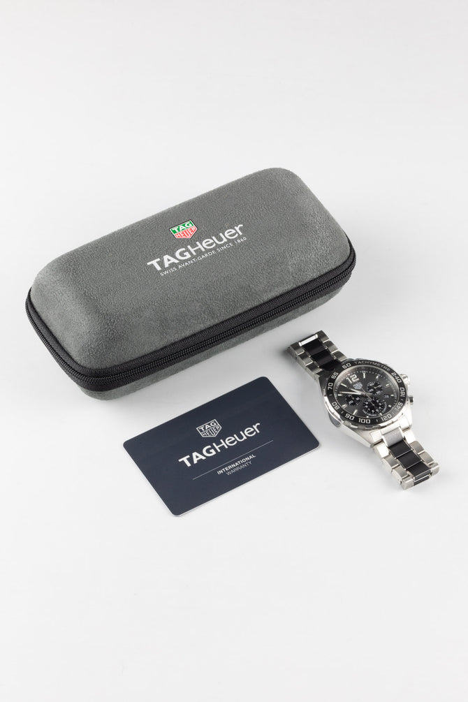 TAG HEUER Formula 1 Automatic Watch – Grey Sunray Brushed Dial 43mm