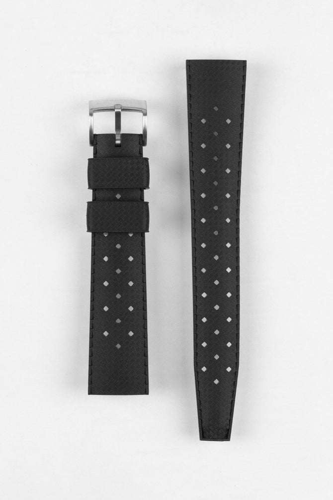 TROPIC Textured Rubber Diving Strap in BLACK | WatchObsession – Watch ...