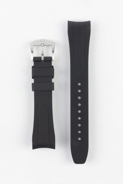 VANGUARD Integrated Rubber Watch Strap for Tudor Black Bay58 in BLACK