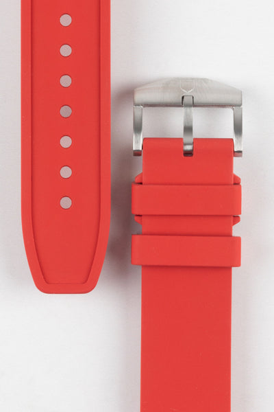 VANGUARD Integrated Rubber Watch Strap for Omega Speedmaster/ Moonswatch in Red