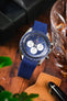 VANGUARD Integrated Rubber Watch Strap for Omega Speedmaster/ Moonswatch in BLUE
