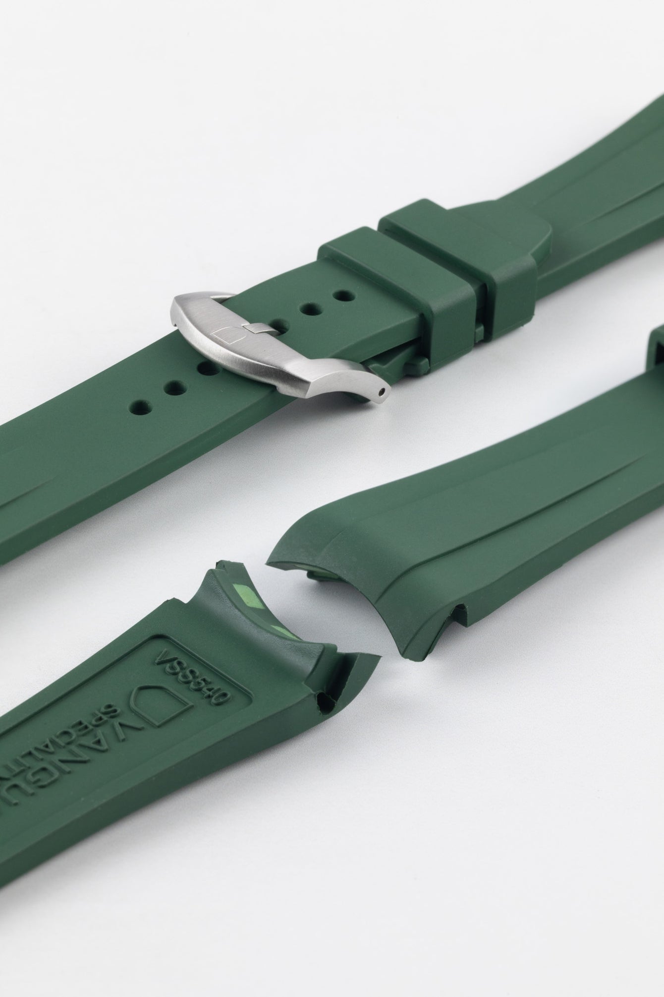 VANGUARD Integrated Rubber Watch Strap for Tudor Black Bay 54 in GREEN