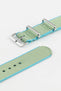 Nylon Watch Strap in APPLE GREEN with Polished Buckle and Keepers