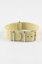 Nylon Watch Strap in BEIGE with Polished Buckle and Keepers