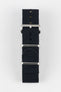 Nylon Watch Strap in BLACK with Brushed Buckle and Keepers