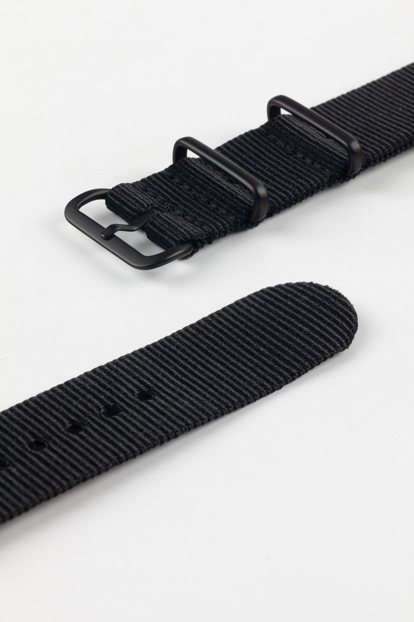 Nylon Watch Strap in COFFEE BROWN with Polished Buckle and Keepers 20mm 20mm 275mm