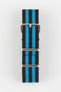 Nylon Watch Strap in BLACK with BLUE Stripes