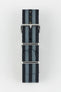 Nylon Watch Strap in BLACK / GREY Stripes with Polished Buckle & Keepers