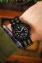 Nylon Watch Strap in BLACK/OLIVE/RED with PVD Buckle and Keepers