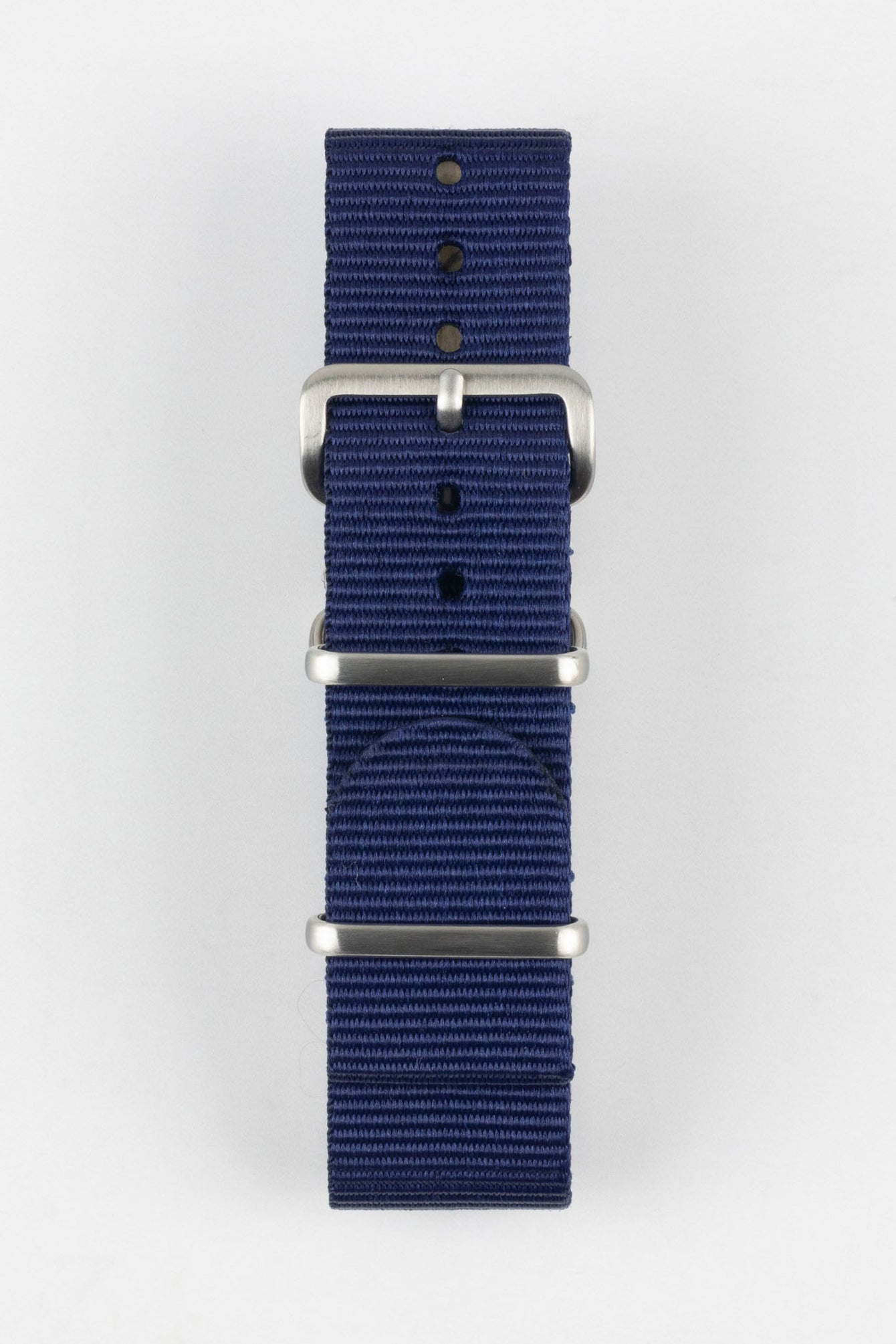 Nylon Watch Strap in BLUE with Brushed Buckle and Keepers