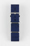 Nylon Watch Strap in BLUE with Brushed Buckle and Keepers