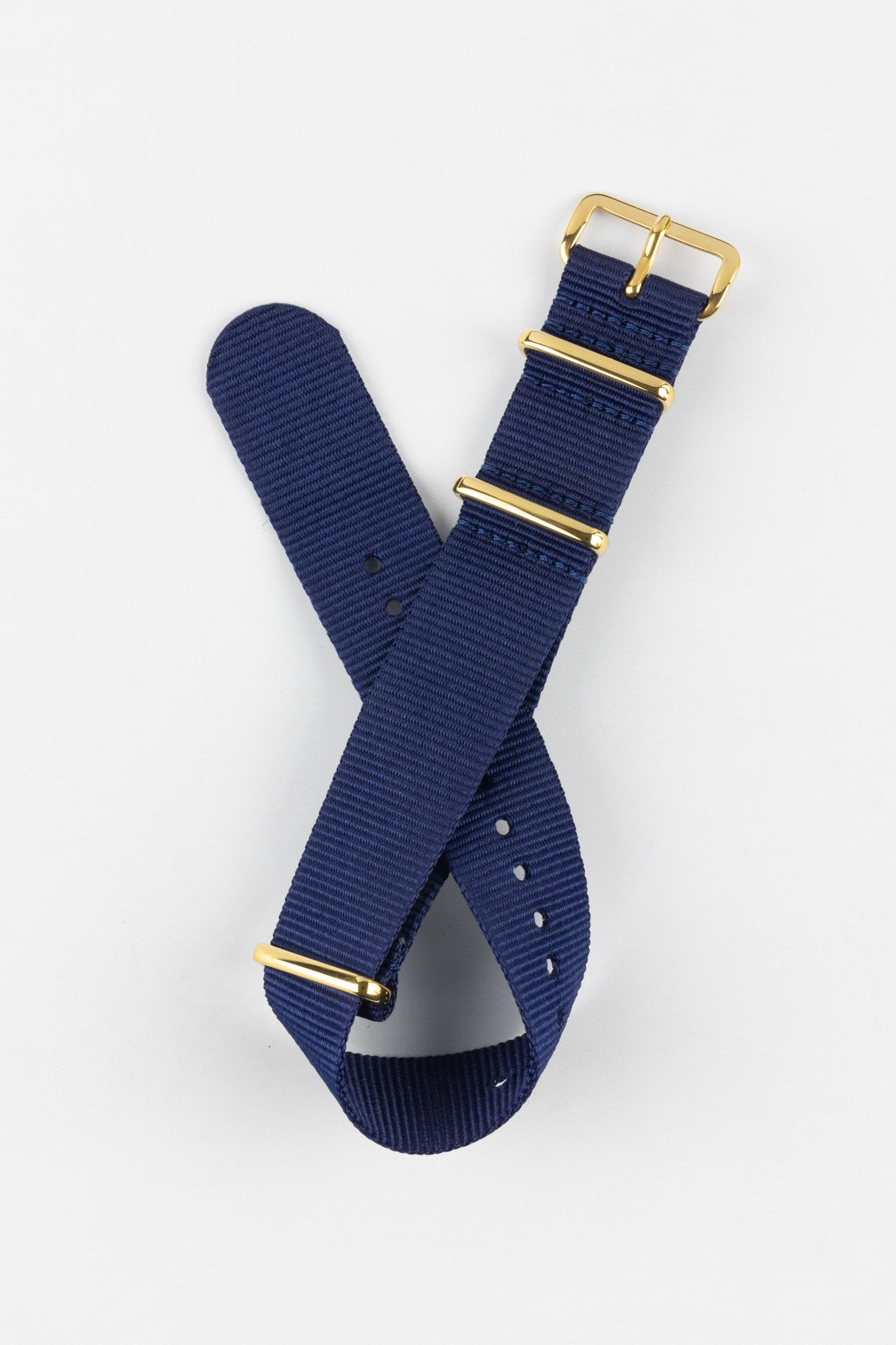 Nylon Watch Strap in GREY with Gold Buckle and Keepers 18mm 18mm 265mm