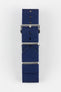 Nylon Watch Strap in BLUE with Polished Buckle and Keepers