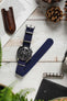 Nylon Watch Strap in BLUE with Polished Buckle and Keepers