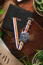 Nylon Watch Strap in BLUE / WHITE / RED / YELLOW Motorsport Stripes with Polished Buckle & Keepers